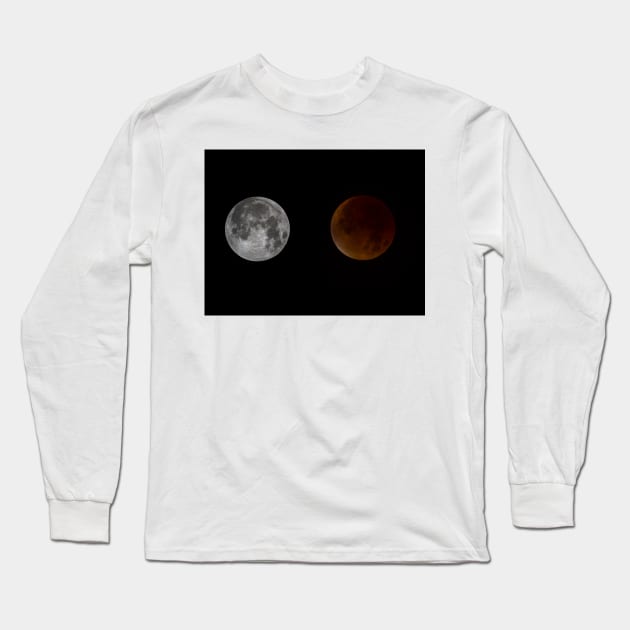 Blood Red Super Moon Eclipse Long Sleeve T-Shirt by captureasecond